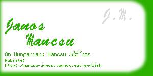 janos mancsu business card